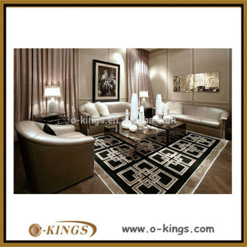 luxry silver leather hotel sofa