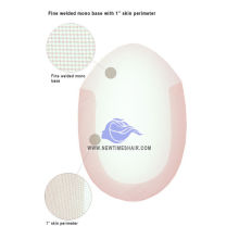 LD16 Fine welded mono base with PU on sides back remy hair system