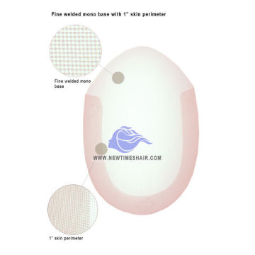 LD16 Fine welded mono base with PU on sides back remy hair system