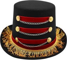 Adult Deluxe Red & Black Ringmaster Top Hat