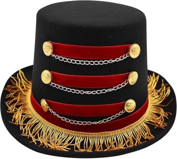 Adult Deluxe Red & Black Ringmaster Top Hat