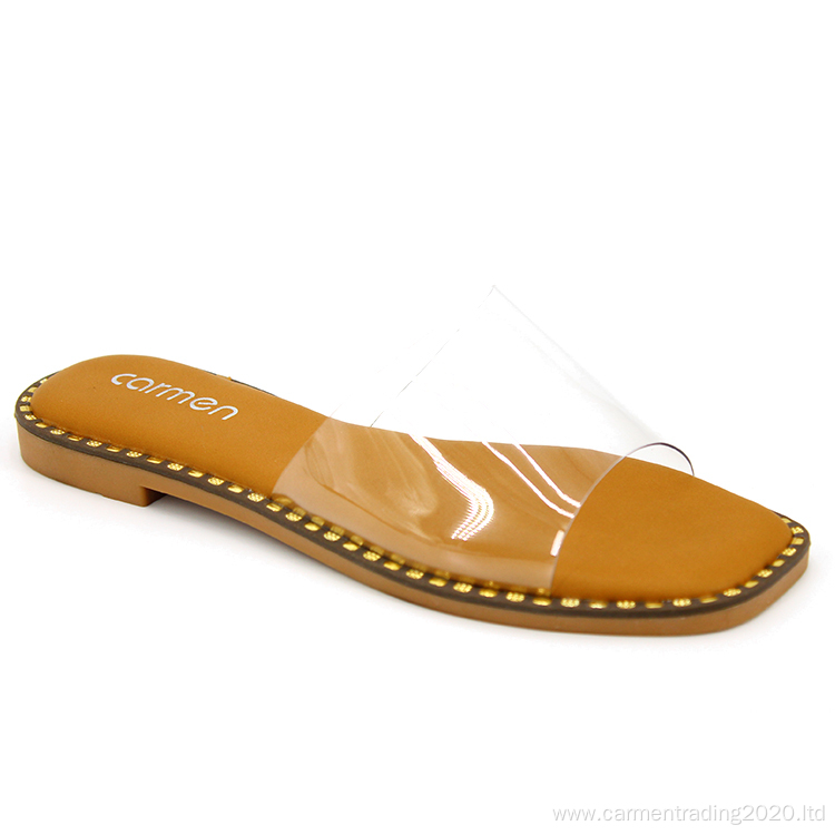 Hot sale new fashion transparent lady sandals slippers