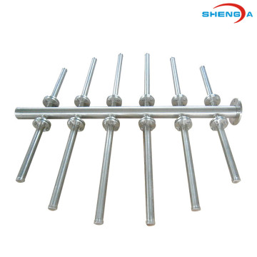 ส่วนหัวของ SS Solid Wedge Wire Collector Laterals