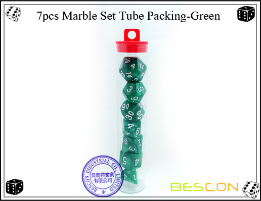 7pcs Marble Set Tube Packing-Green 7pcs Marble Set Tube Packing-Green
