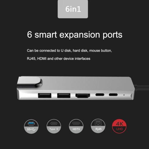 6 IN 1 USB-C to 4K HD Ethernet