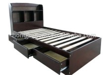 Solid pine wood single size bed,single size bed with cabinet,single wooden bed