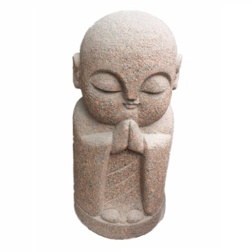 Red Granite Stone Garden Little Monk Buddha Statue 50cm