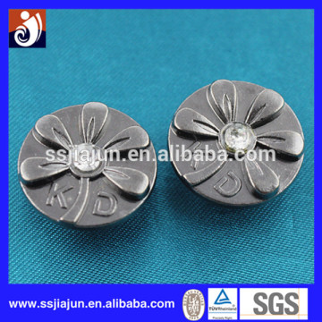 zinc alloy jeans rhinestone button with top quality