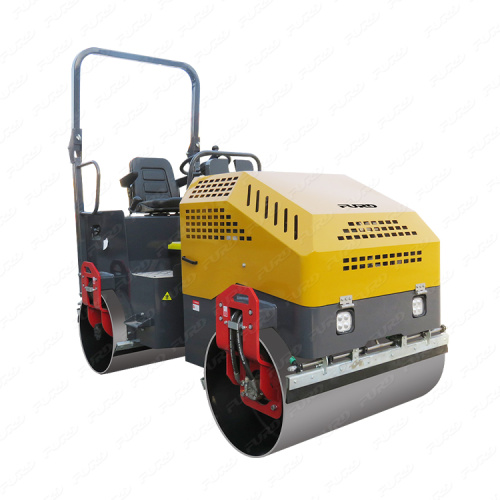 High Efficiency Double Drum 2.5 ton Hydraulic Vibrating small ride on Road Roller for sale