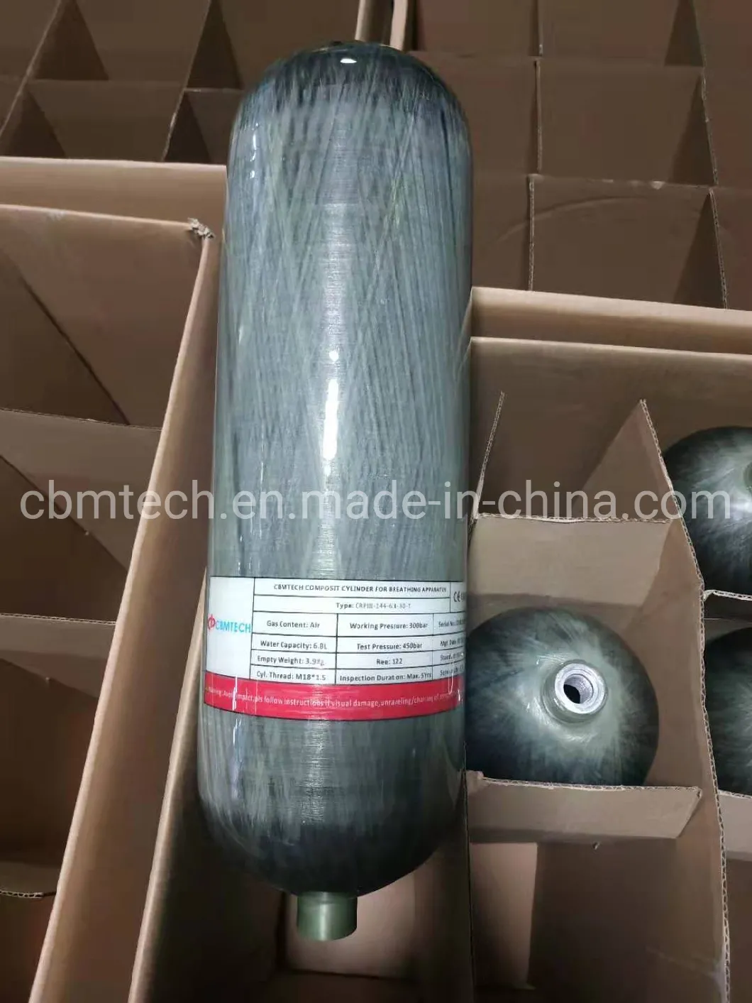 Cbmtech Carbon Fiber Breathing Air Cylinder 2L, 3L, 6.8L, 9L, 12L