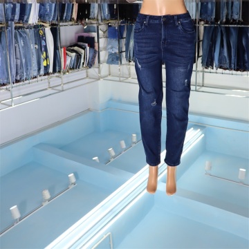 Dames donkerblauwe jeans skinny jeans