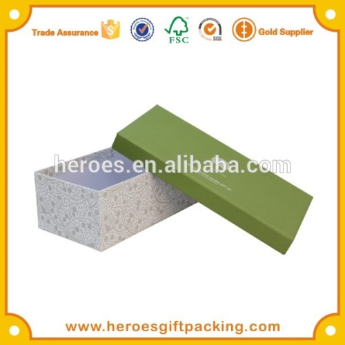 Trade Assurance Custom Top and Bottom Cover Box Rectangle Green Paper Package Box With Lid