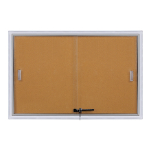 Lockable Wall Mount Glass Door Cork Sheets Notice Boards