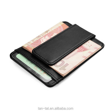 Cow Leather Aluminum Front Pocket Wallet with Money Clip