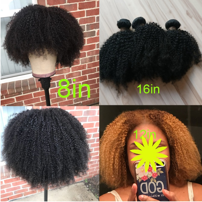 Lsy Mongolian Afro Kinky Curly Hair Bundles 4A 4B 4C Human Hair Bundles 3 PCS 8-20inch Remy Hair Weave Extensions Can be Dyed