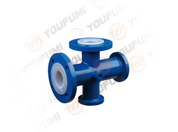 PTFE Lined Reducing Cross Flange Pipe