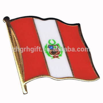 Metal national country peru flag pin