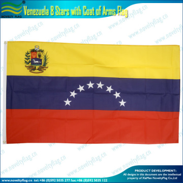 Venezuela 8 stars with coat of arms flag