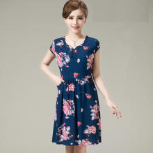 A dress with a thick blue pattern