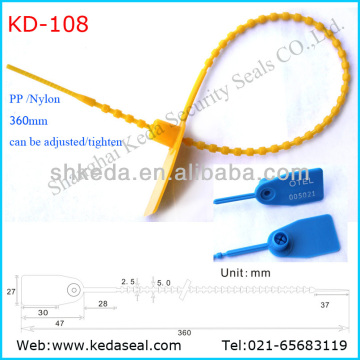 Nylon indicative seal strip with logo numbered seal 360mm KD-108