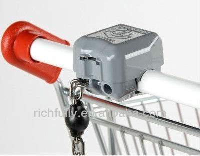 Cheap Price wholesale supermarket shopping trolley coin locks with Euro Coins