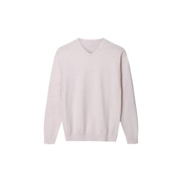 Pullover da uomo in cotone/nylon con scollo a V slim fit lavorato a maglia