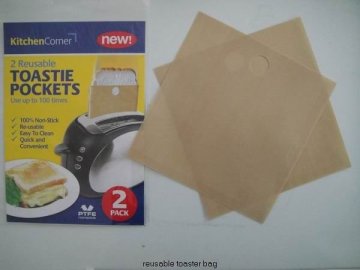 PTFE coating fiberglass fabric toastabag ;fiberglass cooking bag on wholesale