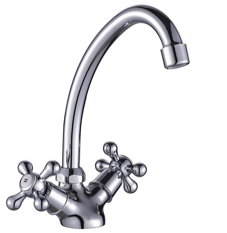 Excellent Quality Exquisite Double Handle Kitchen Sink Faucets, Kitchen Sink Faucet Double Handle Portable Health Faucet