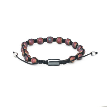 Stylish jewelry hematite woven bracelets adjustable bead bracelets