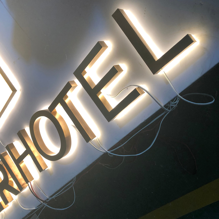 Customized Stainless Steel Brushed Lighting Signage Metal 3d Letters Led 3D Illuminated Channel Letters Store Sign