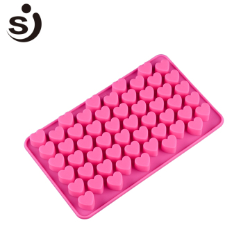 55 Mini Heart Shape Silicone Ice Cube / Chocolate Mold Pink ice cube tray