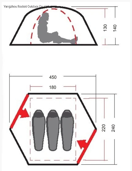 3 Persons Outdoor Lightweight Waterproof Portable Tent for Family