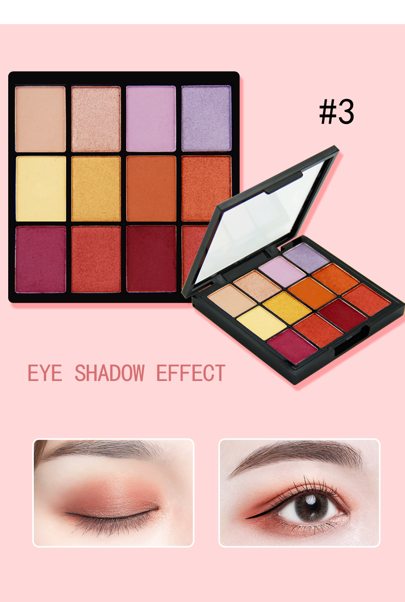 Hot sale Easy To Color Versatile 12 color Eyeshadow Tray Multicolored Professional Matte And Shiny Eyeshadow Palette Custom