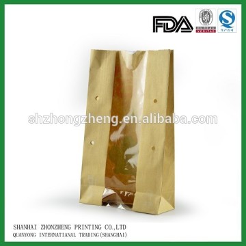 Brown Kraft Food Packaging Paper Bags With Window