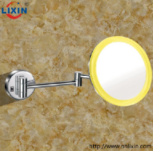 Wall mounted LED 8" makeup mirror,stainless steel round makeup mirror