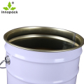 Bucket de metal de lata oval de cor grande com alça