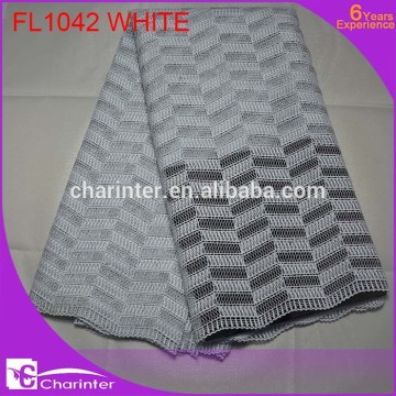 fashion embroidery lace/african lace fabric/african tulle lace/african french lace /charinter lace FL1042 white color