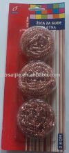 copperized scourer, metal scrubber with blister card package