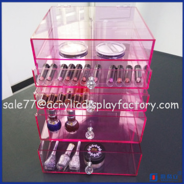 5 Drawer Acrylic Makeup Organizer /Cube Cosmetics Storage Box/ acrylic makeup brushes holder