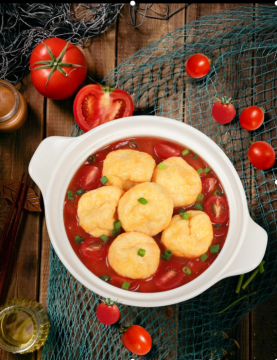 New arrival Tomato Flavor Fried Crispy FIsh Ball