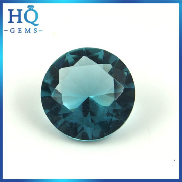 Cheap round glass gemstone synthetic sapphire diamond cut glass gems