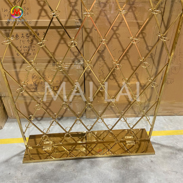 2022 Outdoor Wedding Stage Backdrop Stainless Steel Gold Candle Holder