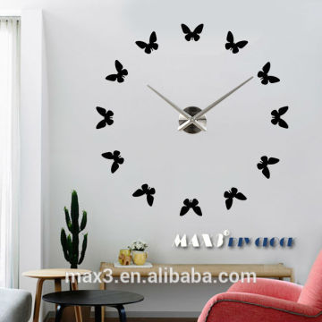 Mirror 3D DIY Wall Clock Home Decoration Butterfly Metal Wall Art Clock Home Product