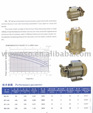 BD,BT series domestic house booster pump