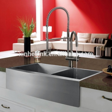 cUpc Stainless Steel Apron Kitchen Sink for America, Double Bowl Stainless Steel Handmade Farmhouse Apron Front Kitchen Sink