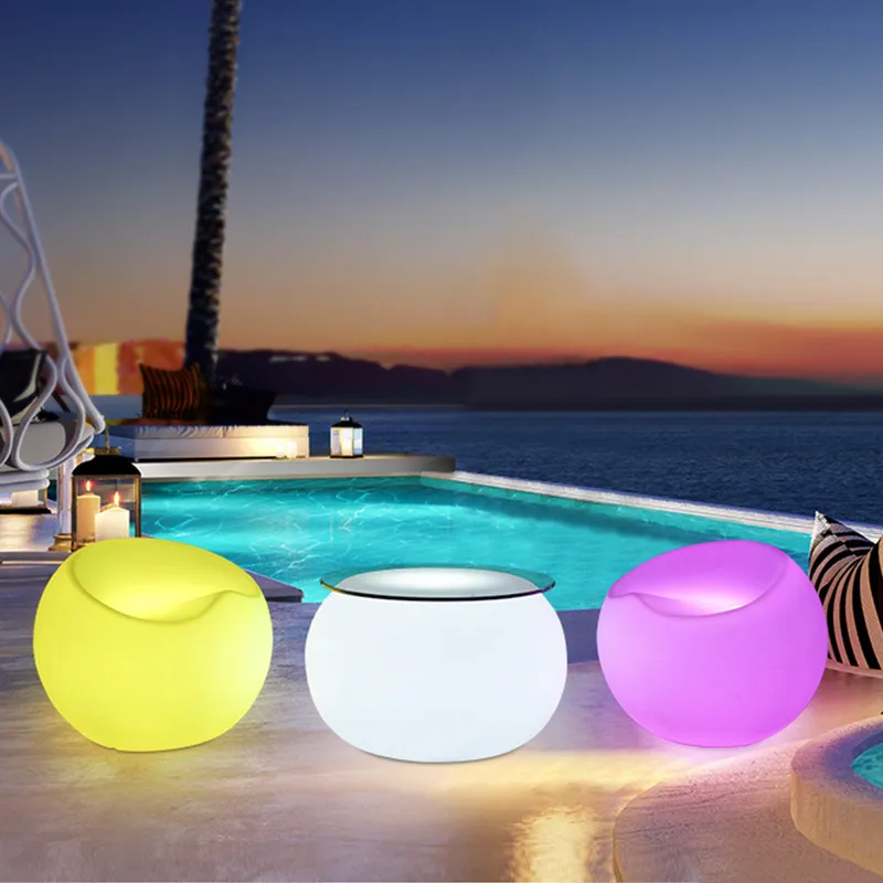 Modern LED Light-up Round Chair and Table Set