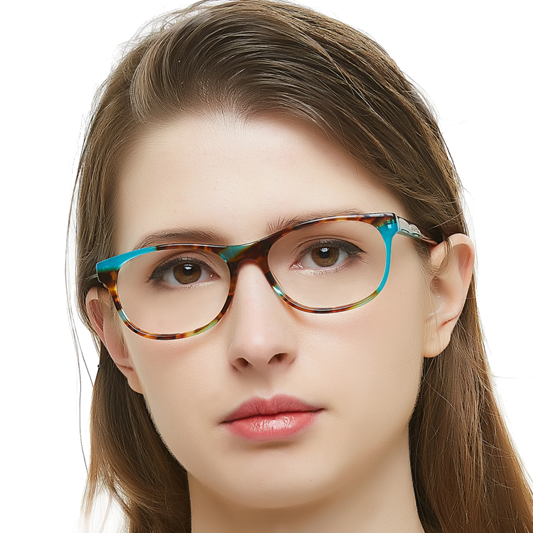 high quality patchwork optical frame women laminated eye glasses