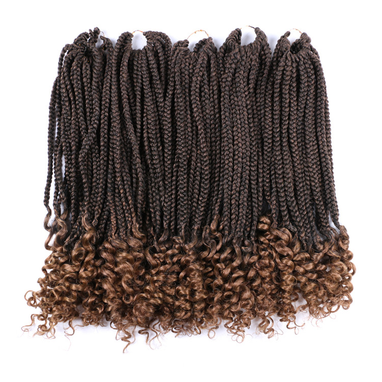 Factory Wholesale Box Braids Crochet Twist Hair Braids with Curly Ends Synthetic Goddess Faux Locs Braids