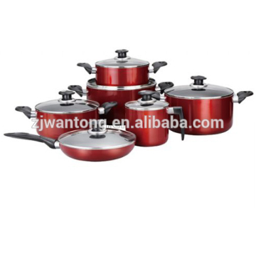 aluminum metaliic cookware set,saucepan,saucepot with transparent paint, metallic paint cookware set