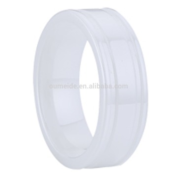 top quality simple design Flat white ceramic rings pure color no impurity